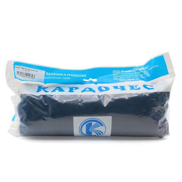 Шерсть для валяния Камтекс Кардочес п/тонкая 1х100 г (27-29 мкр), 139 морская волна, 558467-6