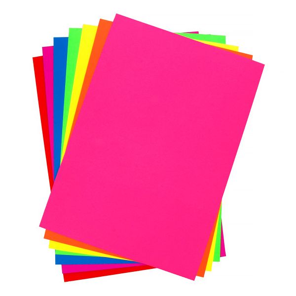 Картон цветной флуоресцентный A4 21х29.7 см, 7 л. 7 цв, Лео LPCB-06