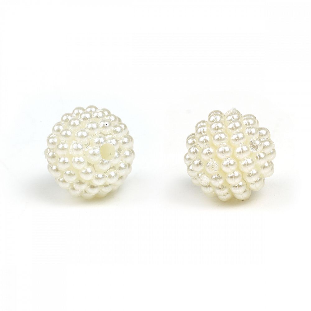 Бусины шамбала ⌀10 мм, SHN.11, цв.001 молочный, 500 г, Magic4Hobby