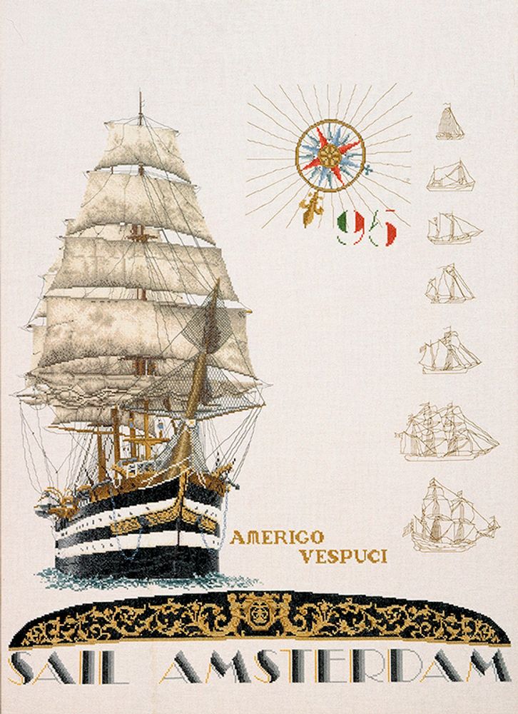 Thea Gouverneur Парус 1995, 62х77 см, канва аида 16 ct /TOS/