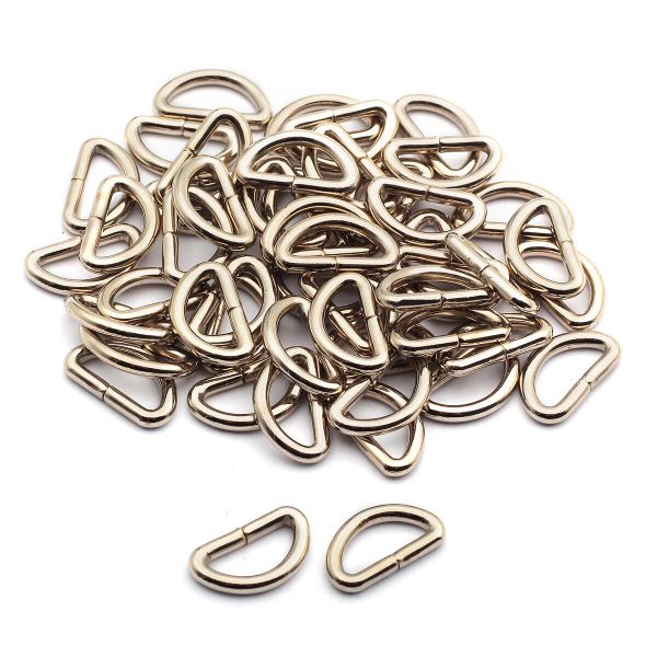 Полукольцо сварное металл внутр. 12 мм (внешн. 17х11 мм, ⌀2.5 мм), 50 шт, никель ГР, 6045