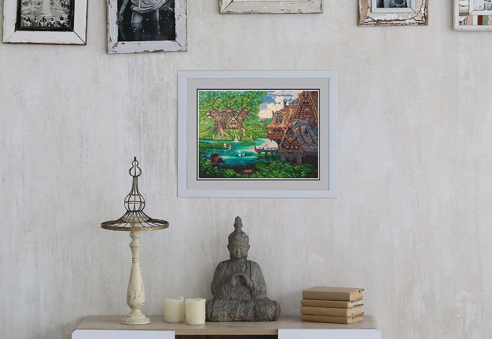 Набор для вышивания нитками Panna, Золотая серия, У Святого источника, 45,5х34 см