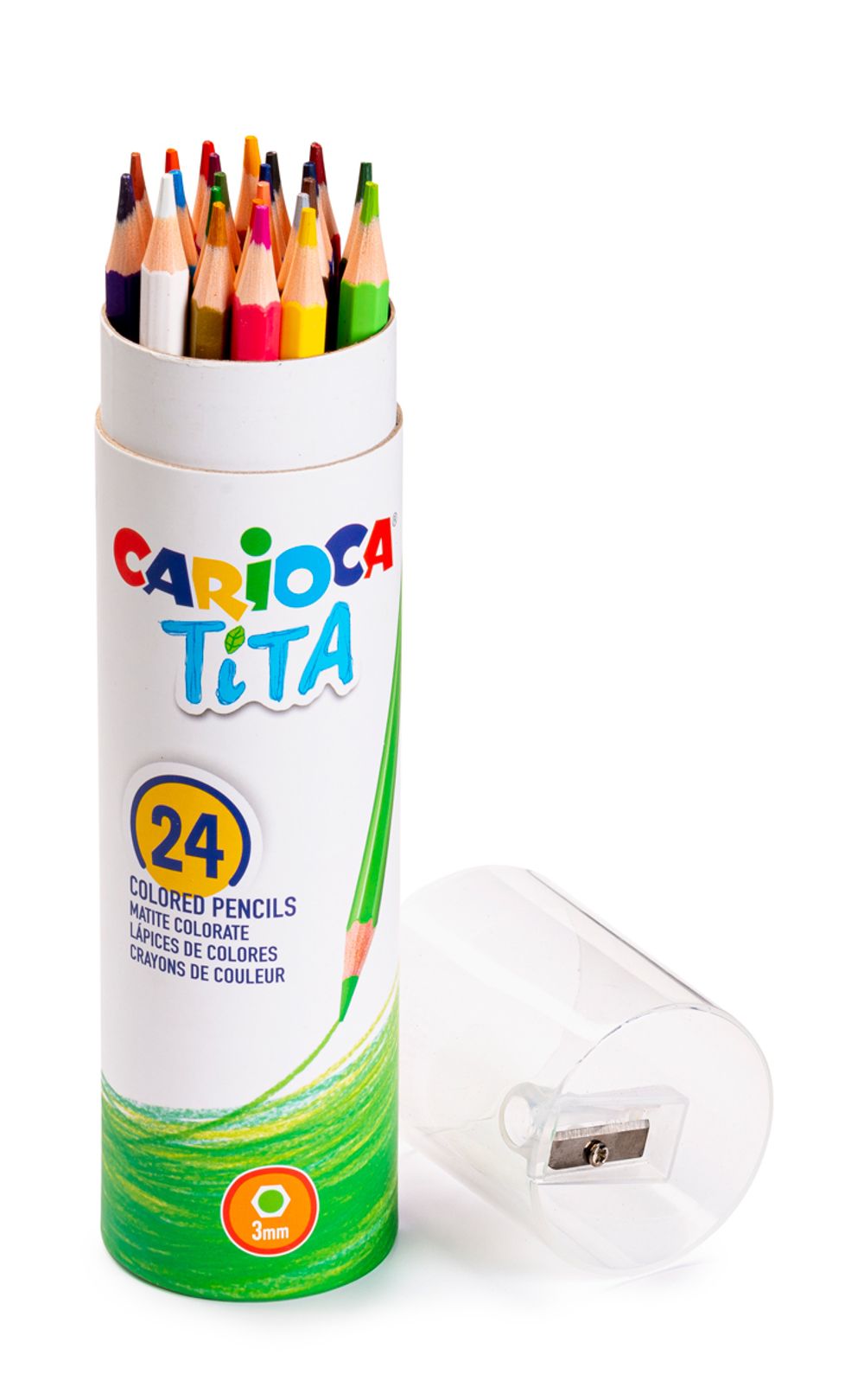 Карандаш цветной пластиковый заточенный 24 цв, Carioca 43341