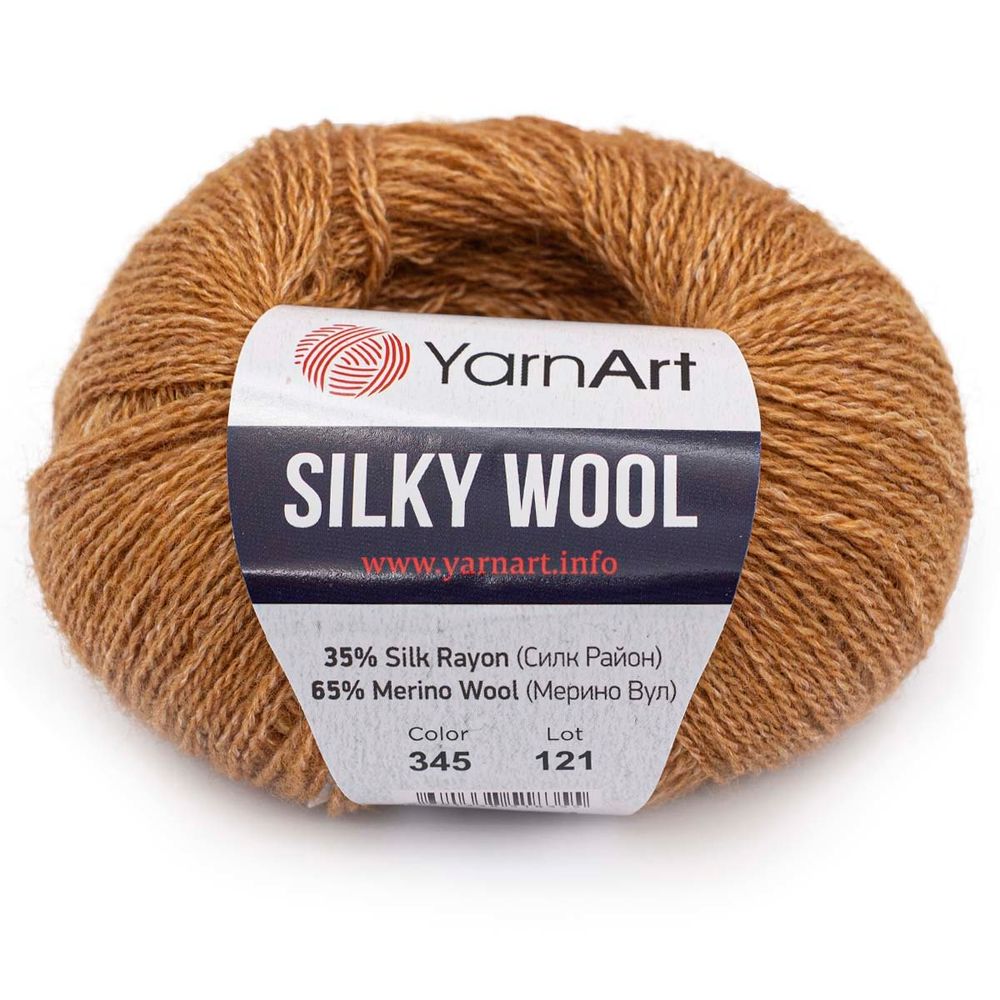 Пряжа YarnArt (ЯрнАрт) Silky Wool / уп.10 мот. по 25 г, 190м, 345 горчичный