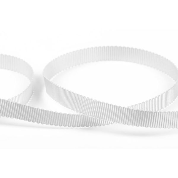 Лента репсовая (в рубчик) с зубчатым краем 10.0 мм, 25±1 метров, 001 белый, Gamma PTGR-10