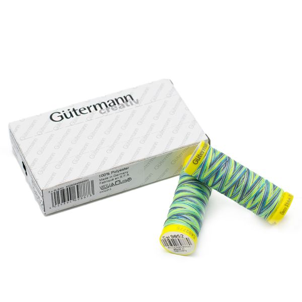 Нитки отделочные Gutermann Deco Stitch 70, multicolor, 70м, 9852, 5 катушек