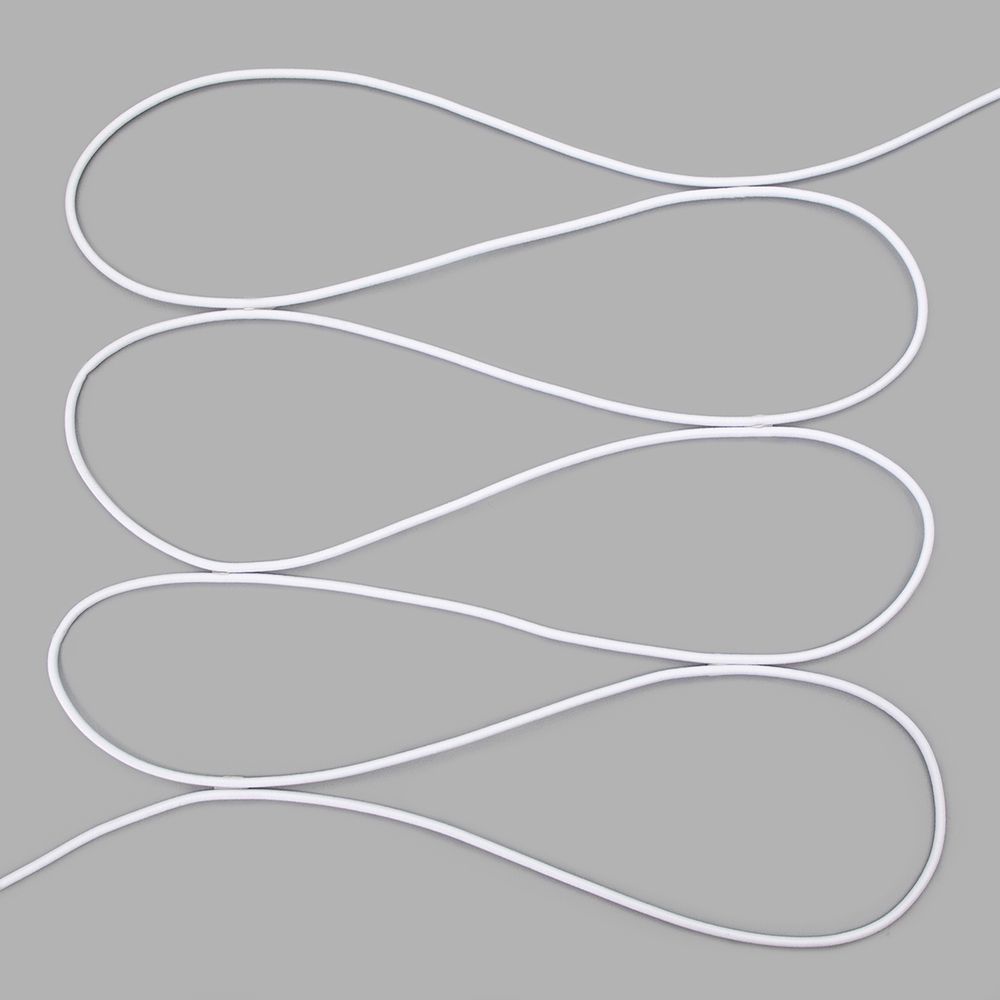 Резинка шляпная (шнур эластичный) ⌀2.5 мм / 100 метров, 01 белый