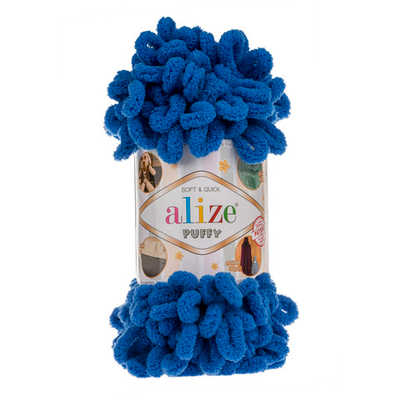 Пряжа Alize (Ализе) Puffy / уп.5 мот. по 100 г, 9м, 141 синий A