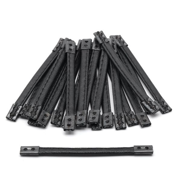 Вешалка для одежды 90х6 мм, из искусственной кожи, черный, 20 шт