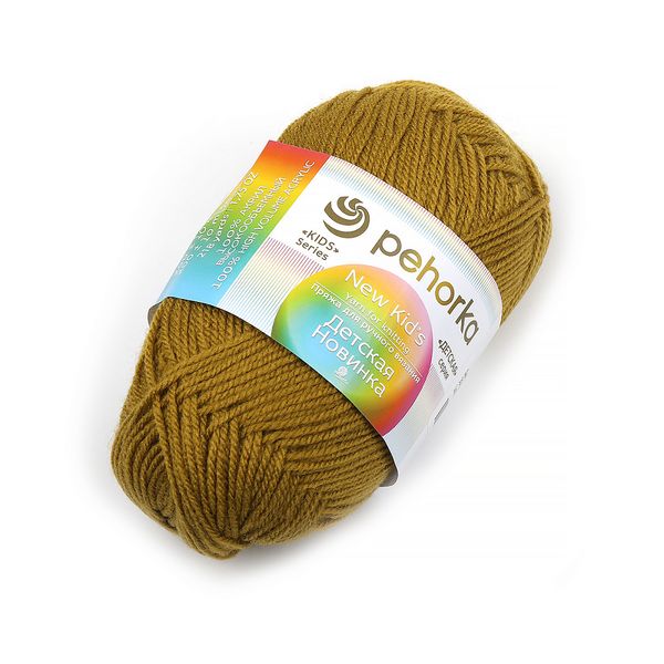 Пряжа Пехорка Детская новинка / уп.10 мот. по 50 г, 200 м, цв.033 золотистая олива