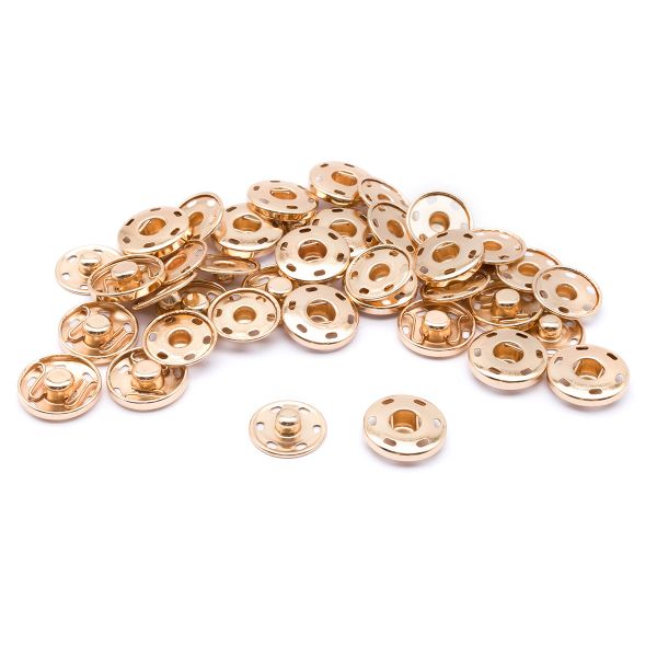 Кнопка пришивная металл ⌀19.0 мм (золото), 20 шт