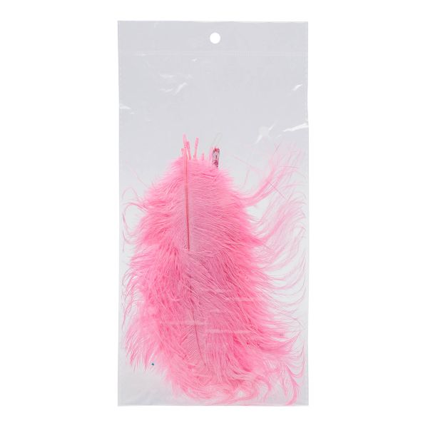 Перья страуса декоративные 20-25см, 10 шт в упак, розовый