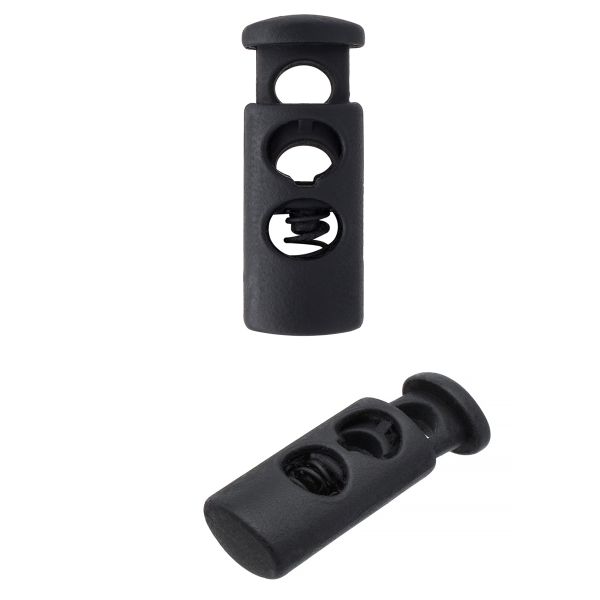 Фиксатор для шнура металл 1 отв., 22.5х8.4 мм, (in ⌀4 мм), 25 шт, пр. черный, MFR19