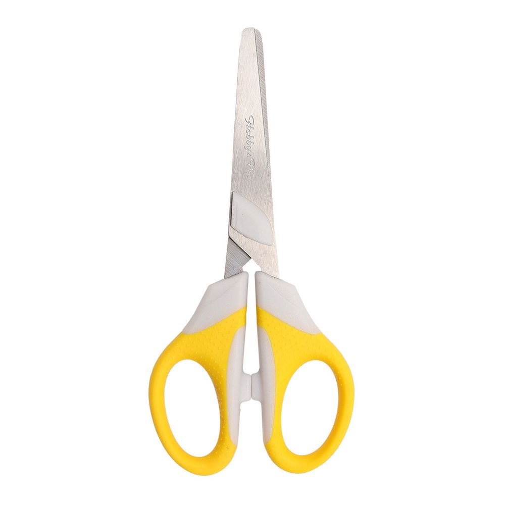 Ножницы для дома и офиса, 14 см/5 1/2, силиконовые ручки SOFT, желтый, Hobby&amp;Pro, 590441