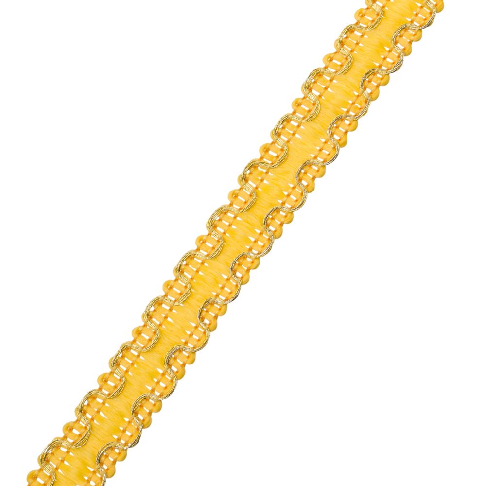 Тесьма отделочная вязаная 10 мм / 10 метров, рис 9254, желтый/золото, С3729г17/1