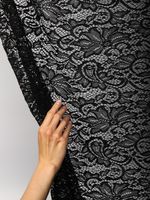 Ткань кружевная гипюр стрейч 100 г/м², ш.150см, арт.G2627 цв.черный, уп.25м