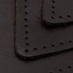 Набор заплаток пришивных из кожи, треугольник равностор. 4, 6 и 8см, с перфорацией, 3 шт (03 темно-коричневый), 9406