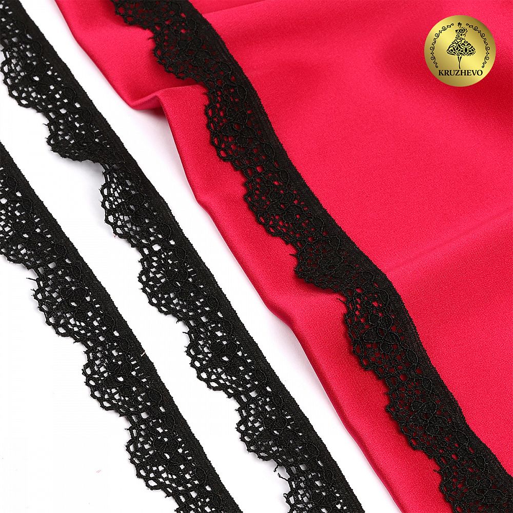 Кружево эластичное (стрейч) 15 мм, TBY.8031, 02 черный, 700м, Kruzhevo