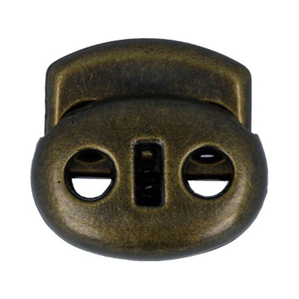 Фиксатор (зажим) для шнура пластик 2 отв., 72 шт, 05 бронза, Micron A 1186