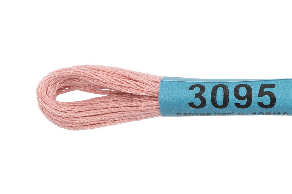 Мулине Gamma 100% хлопок, цв.3095 розово-бежевый, 24 мотка по 8 метров