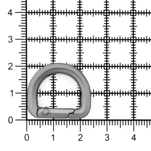 Карабин металл полукольцо 15 мм, олово (черный никель), MB_2232, 6 шт