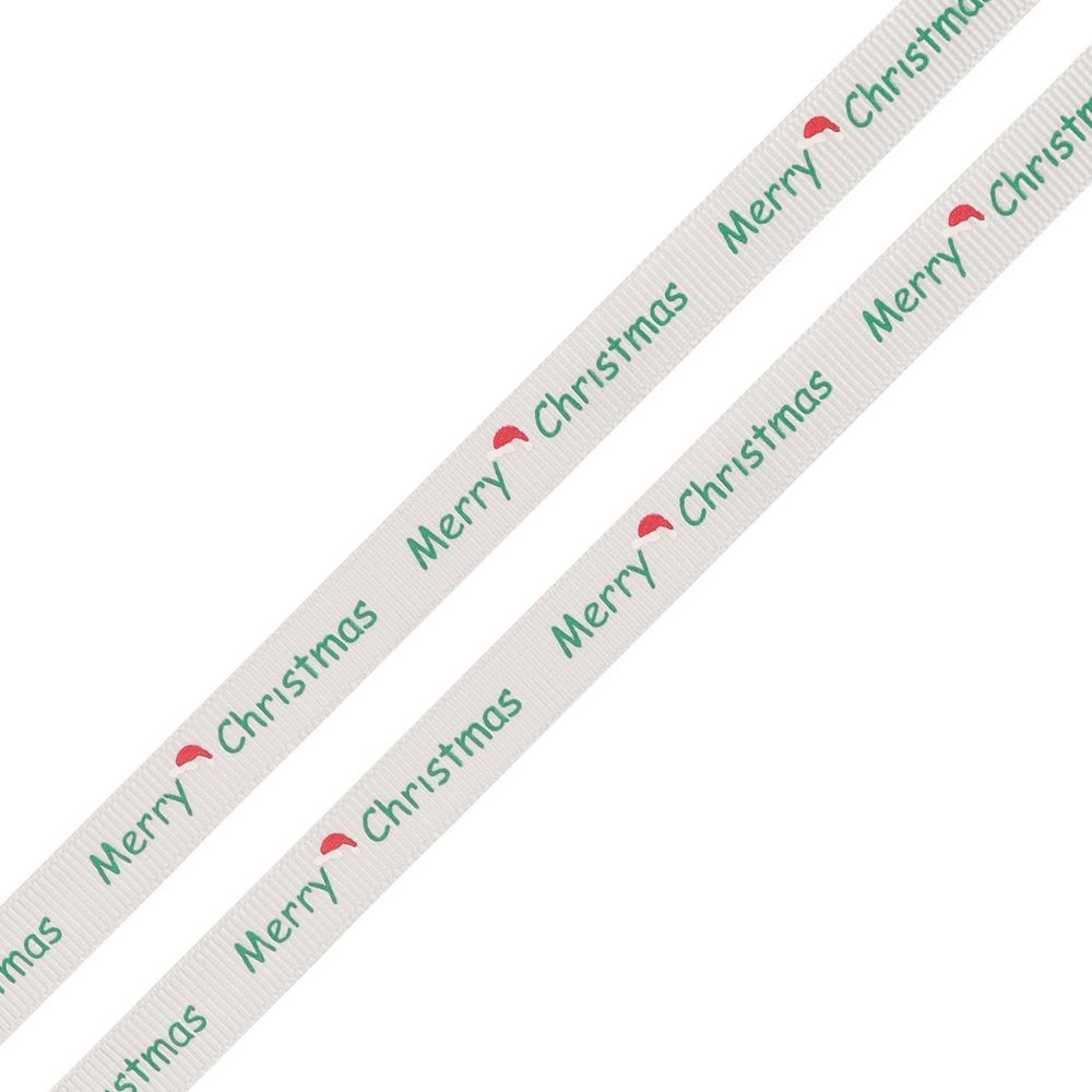 Лента репсовая (в рубчик) 10.0 мм, 3м, Merry Christmas