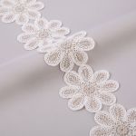 Кружево на сетке 80 мм / 11 м, кремовый, Gamma GFLM-24161