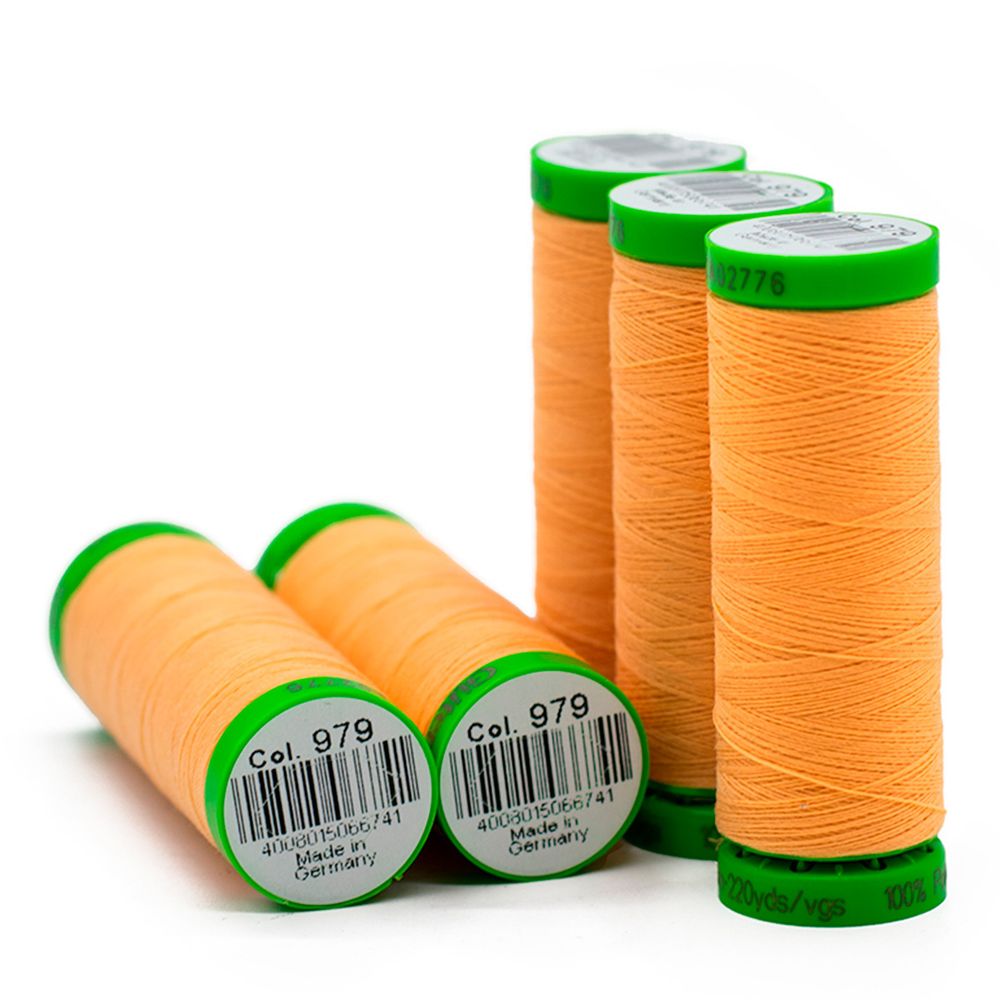Нитки для тонких тканей Gutermann Extra Fine 150, 200м, 979 абрикос, 5 катушек