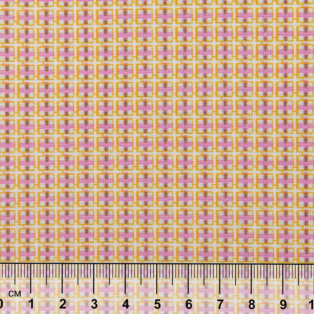 Ткань для пэчворка PEPPY БАБУШКИН СУНДУЧОК ФАСОВКА 100х112 см, 140±5 100% хлопок, БС-15 клетка яр.желтый/бирюзовый, Peppy БАБУШКИН СУНДУЧОК