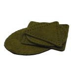 Набор заплаток пришивных из замши, круг, квадрат, треугольник, овал 6см, с перфорацией, 4 шт (33 хаки), 59723