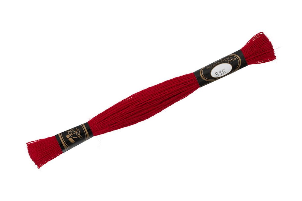 Мулине Радуга, цв.916 вишневый, Россия, 8 мотков по 15 метров