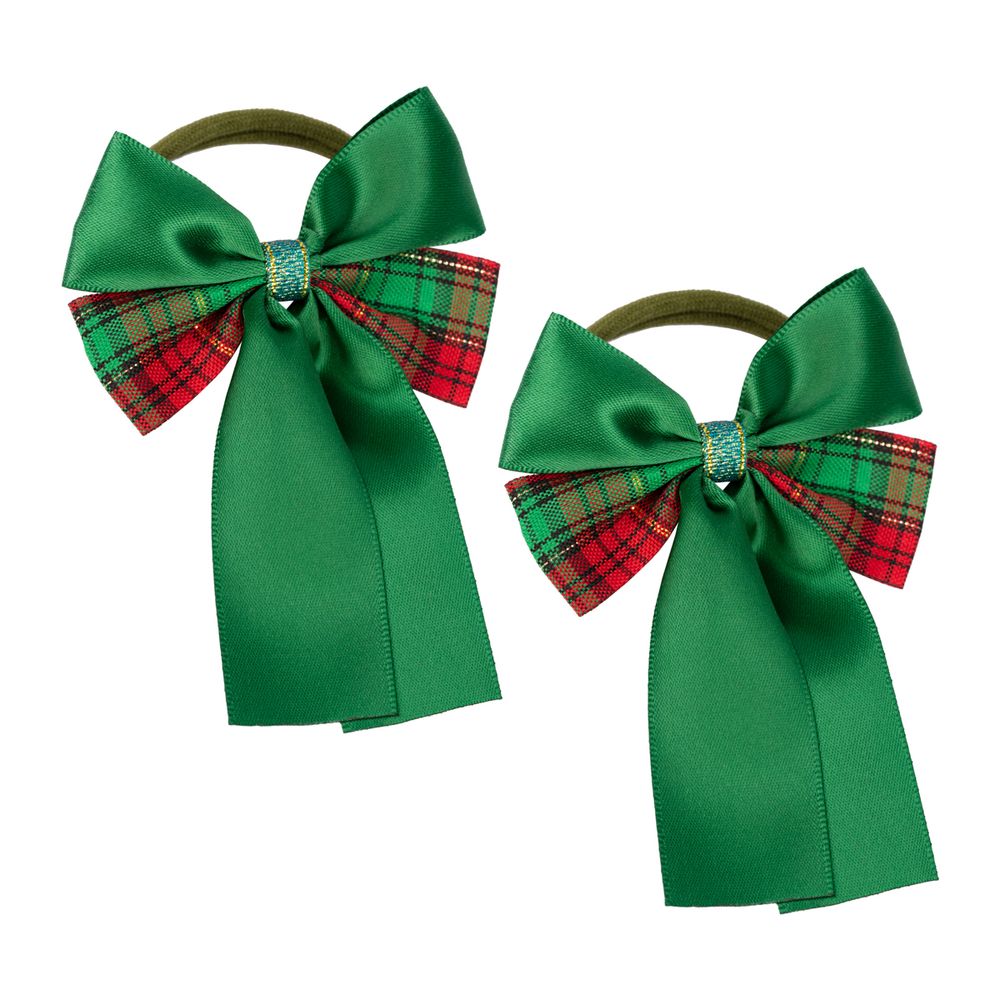 Набор резинок для волос, 10 шт, №01 зелёный (клетка), Cherry Mary DR07060