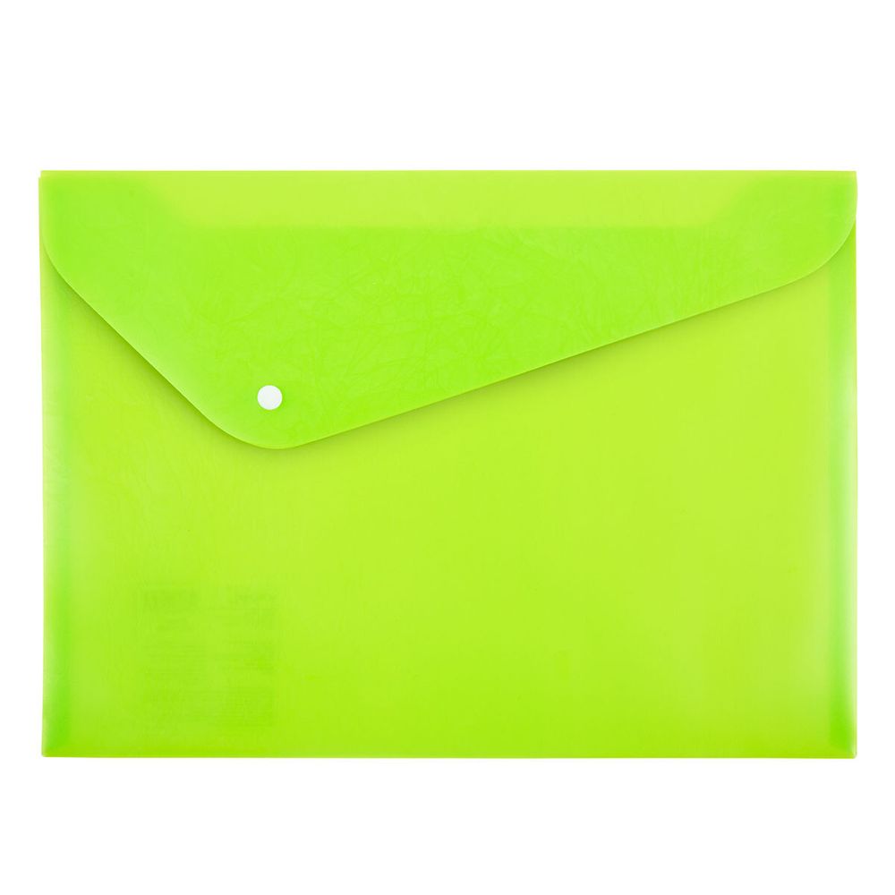 Папка-конверт с кнопкой A4 180 мкм волокно, 20 шт, лайм EC211130021, Expert Complete