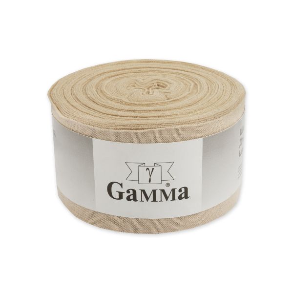 Косая бейка трикотажная 60 мм / 10 метров, (рибана), 010 кремовый, Gamma