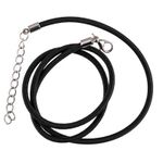 Шнур каучуковый с замком 3 мм, 10 шт по 45 см, №01 черный, Zlatka CRK-02