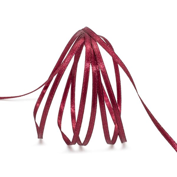 Лента атласная 2-сторонняя 3.0 мм / 100±2 метров, (030 т. бордовый), Globus