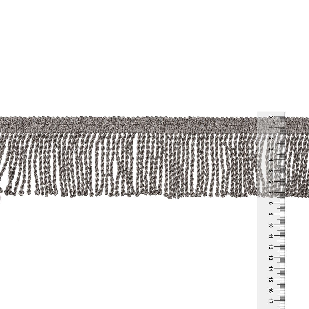 Бахрома отделочная 75.0 мм / 25 метров, витая, 235 серый, Gamma 565