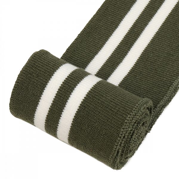 Подвяз (довяз) трикотажный 6.0х80 см, олива с белыми полосами, 100% п/э, 5 штук