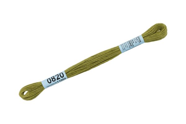 Мулине Gamma 100% хлопок, цв.0820 хаки, 24 мотка по 8 метров