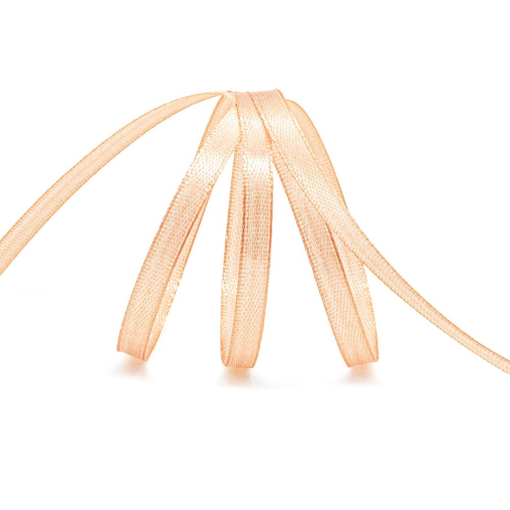 Лента атласная 1-сторонняя 6.0 мм / 22.86±1 метров, 054 золотисто-бежевый, Globus