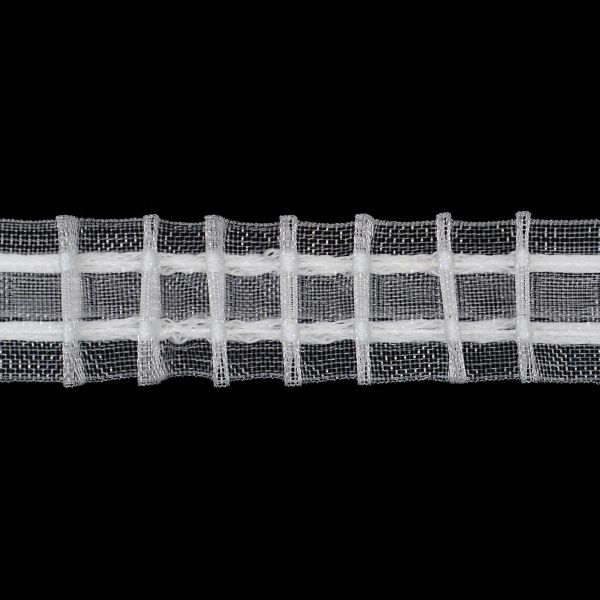 Лента (тесьма) шторная: сборка параллельная (1:2) 25 мм / 100 метров, 7724541