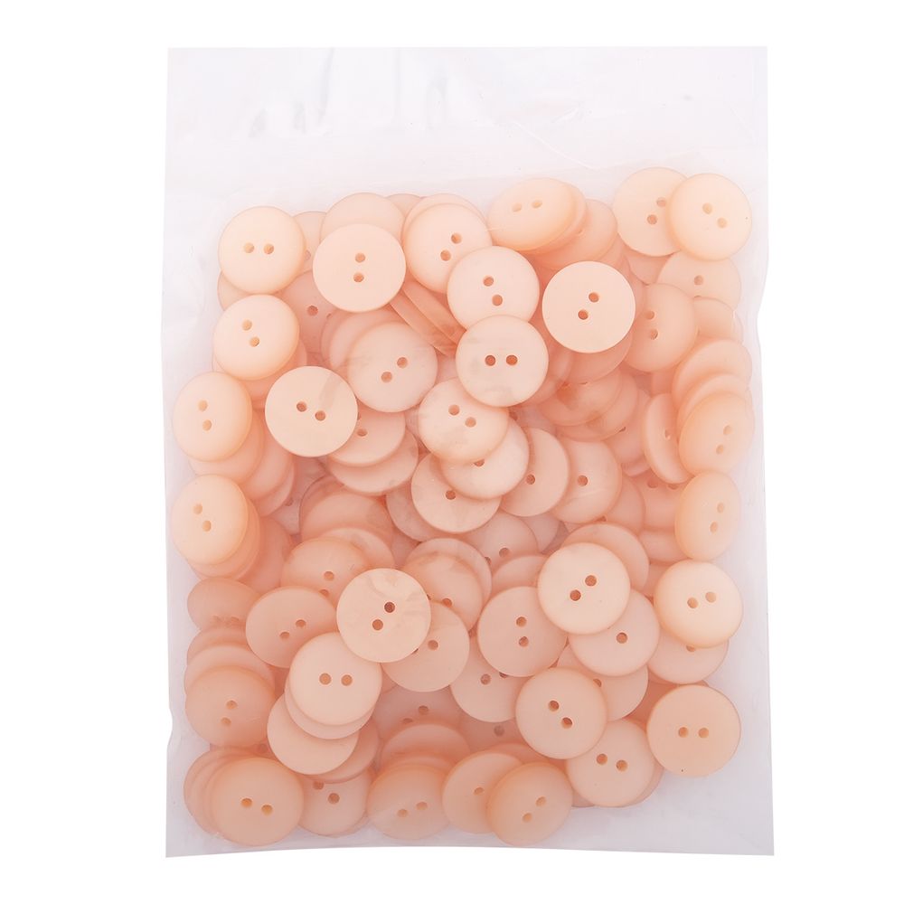Пуговицы на 2 прокола 28L (18мм), пластик (col.61 светло-персиковый), CR-K18M, 144 шт
