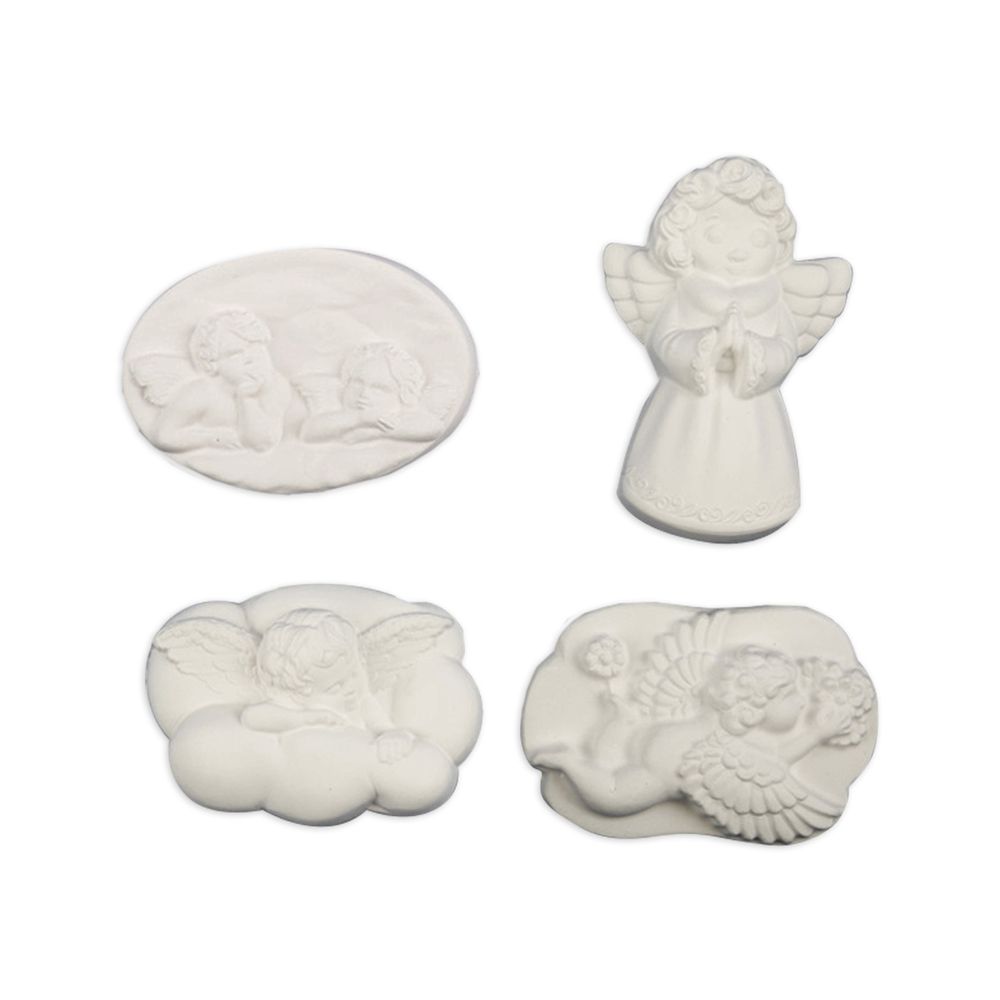 Заготовка гипсовая (набор) Ангелочки, 6х8 ±2 см, 4 шт, Love2art ВА-03