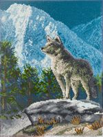 Алмазная (кристальная) мозаика Фрея ALPD-130, на подрамнике Горный волк, 30х40 см