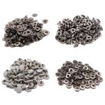 Кнопка Альфа (S-образная) ⌀15.0 мм, ≈720 шт, шляпка пластик + отв.части МЕТАЛЛ, 523 св.серый + отв.части черн. никель, NEW STAR