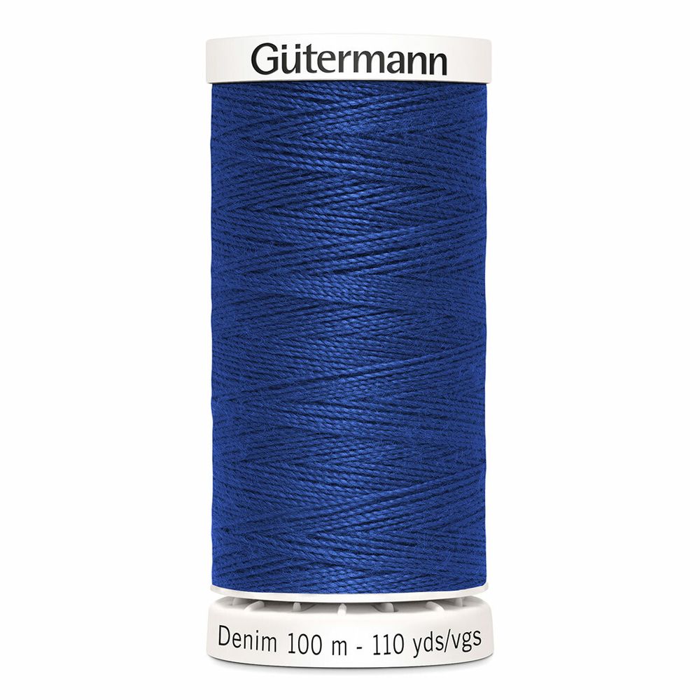 Нитки для джинсовых тканей Gutermann Denim 50, 100м, 6756 синий, 5 катушек