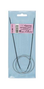 Спицы круговые металл ⌀1,8 мм, 60 см, с металлической леской, Gamma MKF-R