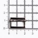 Рамка регулировочная металл литая с подвижной планкой 15 мм /20х14 мм, ⌀2.5 мм/, чер.никель, 4 шт