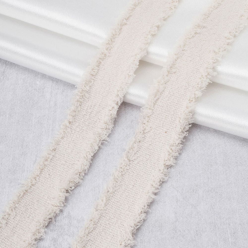 Тесьма отделочная твидовая 40 мм / 41.14 метра, молочный, 3Al286