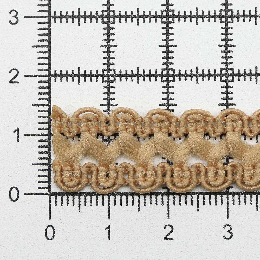 Тесьма отделочная вязаная 17 мм, 10 м, бежевый